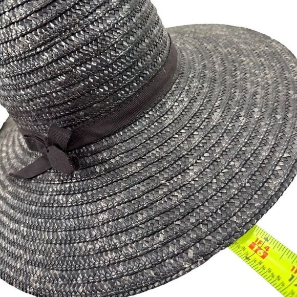Vintage Betmar Black Italian Straw Brim Hat O/S - Picture 7 of 7